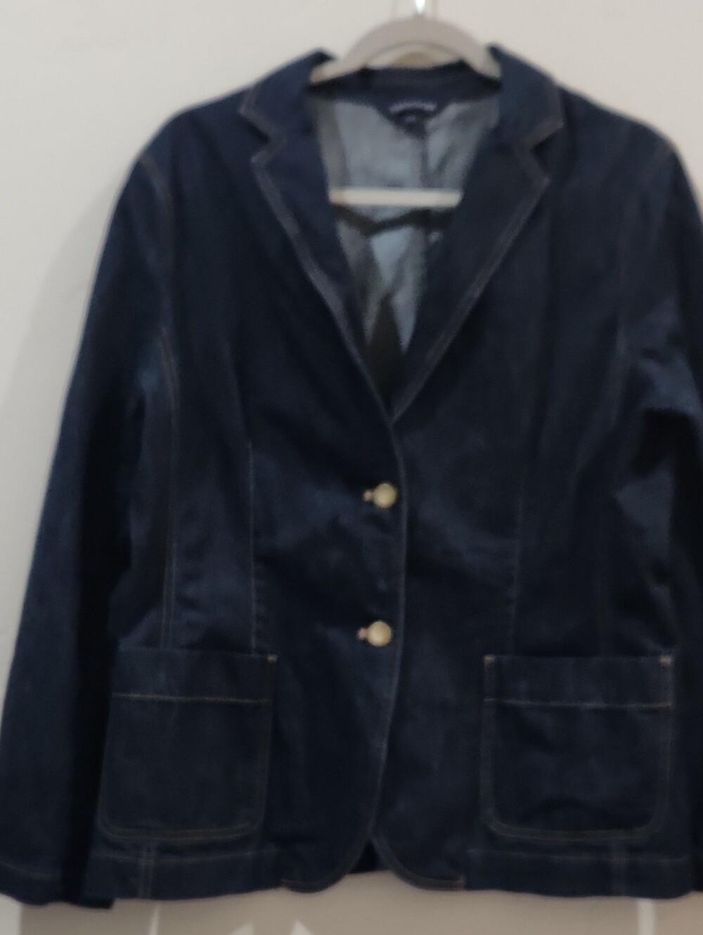 Lands' End Dark Navy Denim Blazer